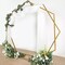 8 ft Gold Dual Geometric Shape Metal Wedding Arch Backdrop Stand Party Events